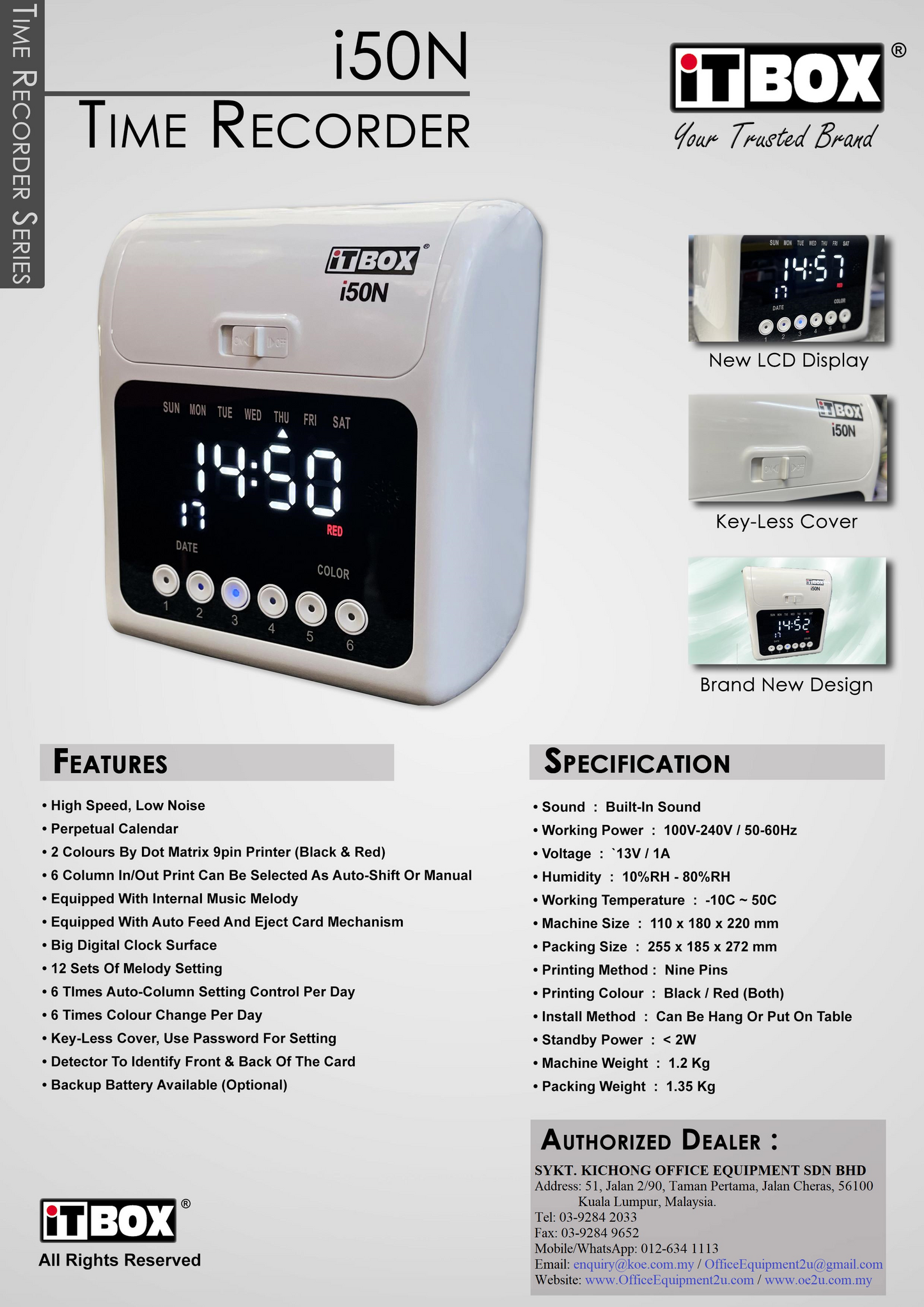 Biosystem i50N Time Recorder Machine ( Digital )
