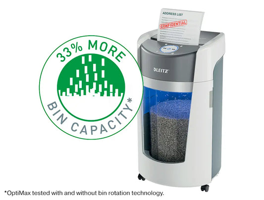 Leitz IQ OptiMax Office P5 Micro-Cut Rotating Shredder