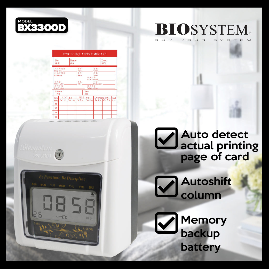 Biosystem BX3300D ( Digital ) Time Recorder Machine ( Heavy Duty )