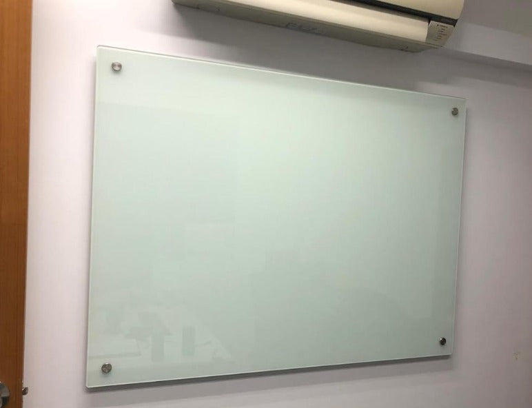Wall Mount Magnetic Tempered Glassboard with Stainless Steel Spacers