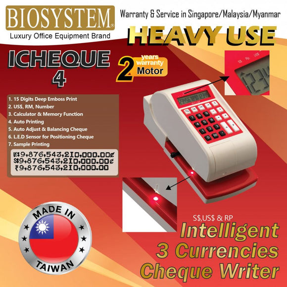 Biosystem iCheque 4 Cheque Writer