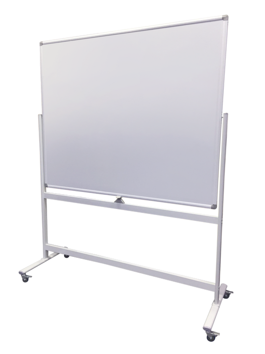 Rotatable Mobile Magnetic Whiteboard with Mild Steel Stand and Pen Tray (Double Sided)